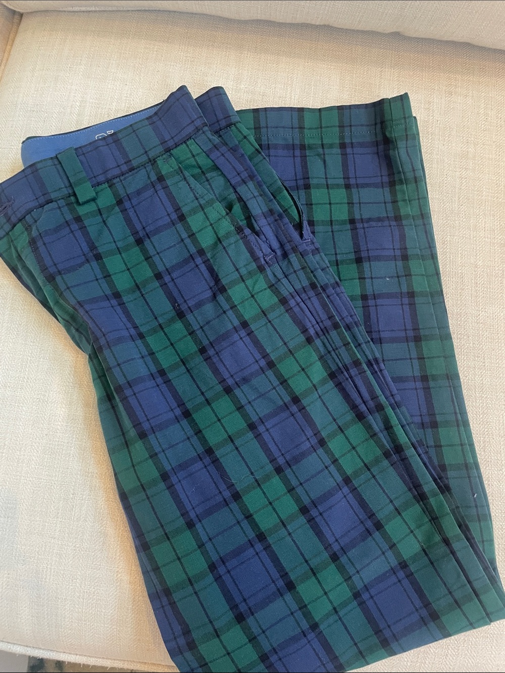 Vineyard Vines Boys Green & Blue Plaid Dress Pants